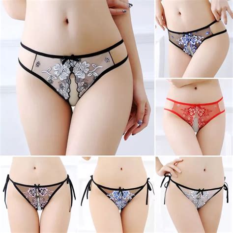 Sexy Thongs Night Lace G String Crotchless Open Crotch Womens Panties Underwear 325 Picclick