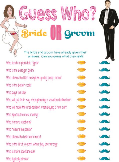 Best Images Of Printable Wedding Games Bridal Shower Games
