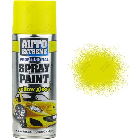 3 X 400ml Yellow Gloss Spray Paint Aerosol Can Auto Extreme Metal Wood