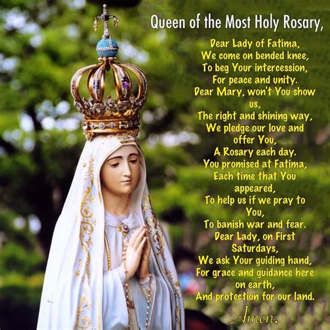 Our Lady Of Fatimaprayer Fatima Prayer Lady Of Fatima Holy Rosary