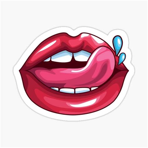 Licking Lips Sticker For Sale By InkubusDesign Redbubble