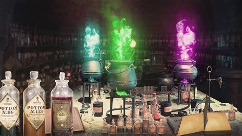 Snapes Potions Classroom ⚗️🐍 Asmr Harry Potter Ambience ⚡ Brewing