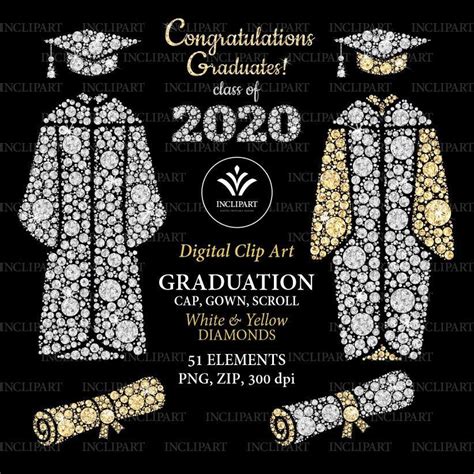 Graduation Diamond Clip Art Png Cap Gown Scroll Year Etsy Uk Clip