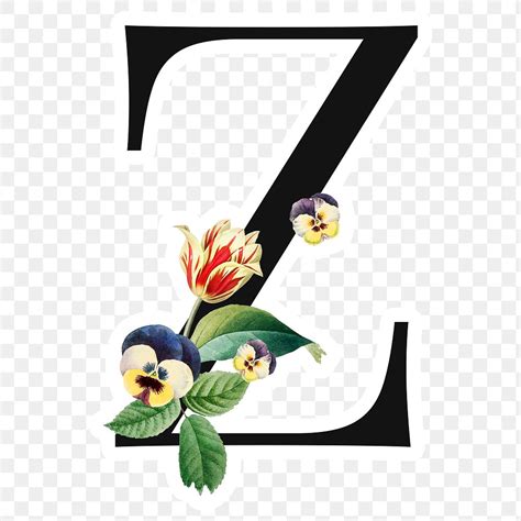 Flower Decorated Capital Letter Z Free Png Sticker Rawpixel