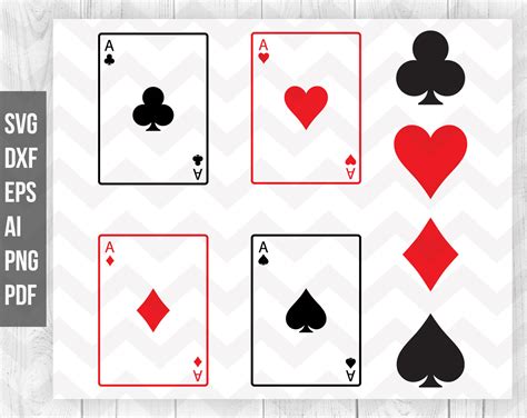 Spielkarten Svg Playing Card Suits Svg Heart Spades Diamonds Etsy