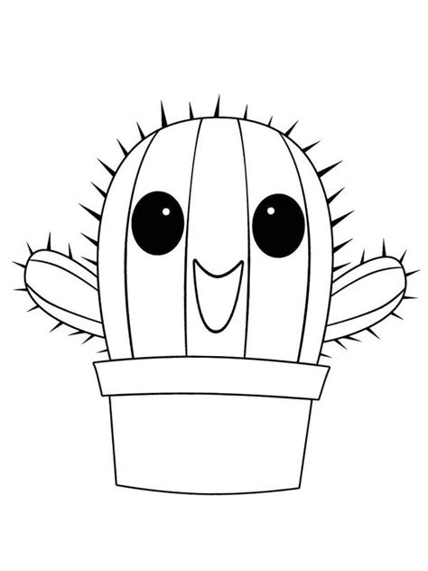 Happy Cactus Coloring Page Funny Coloring Pages