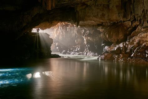 Postojna Caves Abseiling Into An Underground River In Slovenia The