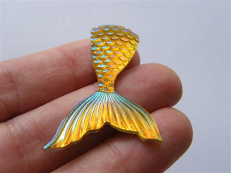 8 Yellow Mermaid Tail Embellishment Sc251 Etsy