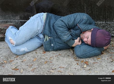 Homeless Man Asleep Image Photo Free Trial Bigstock