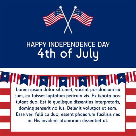 Text Template 4th Of July Independence Day United States Of America In