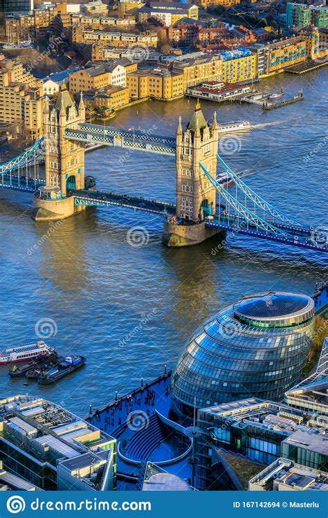 Tower Bridge View From The Shard London Uk Stock Photo Image Of