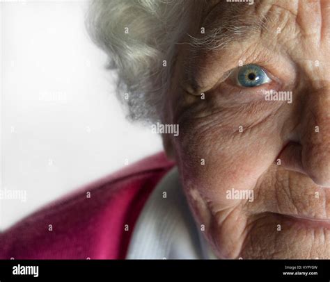 Elderly Old Age Senior Lady Bright Eyes Aware Mindful Alert Happy