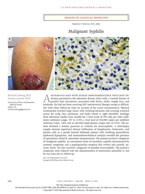Mar 5 Malignant Syphilis Pdf Hiv Clinical Medicine