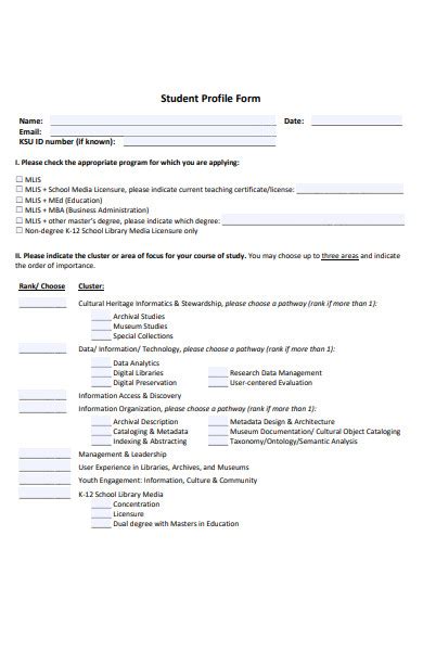 Free 51 Profile Forms In Pdf Ms Word Excel