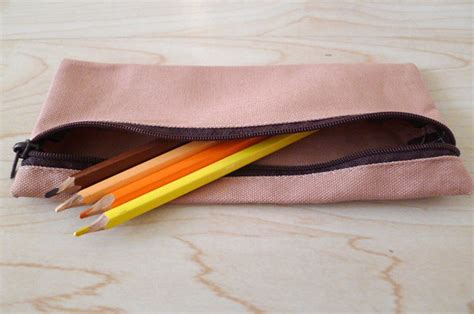 Plain Canvas Zipper Pencil Case Pencil Pouch Pencil Bag Etsy