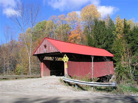 Red Covered Bridge Vermont New England Today