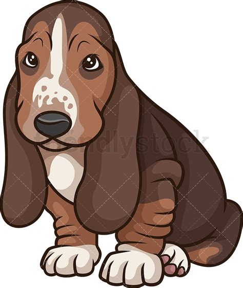 Cute Basset Hound Puppy Cartoon Clipart Vector Friendlystock