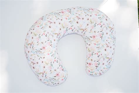 Gwyn Nursing Pillow Cover With Pink Florals Jersey Knit Fabriccovers