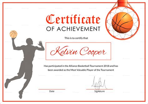 Printable Basketball Certificate Template Fabtemplatez My Xxx Hot Girl