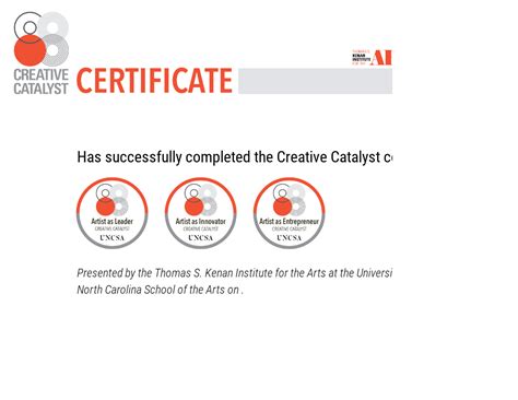 Jan 2021 Certificate Completion • Creative Catalyst At Uncsa