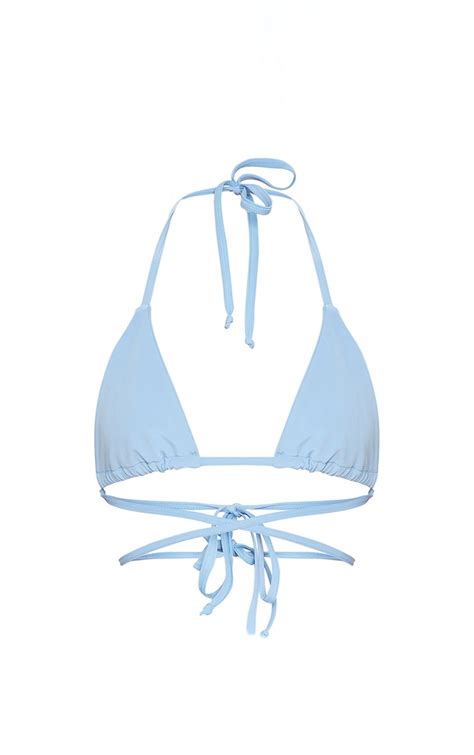 Baby Blue Triangle Bikini Top Swimwear Prettylittlething