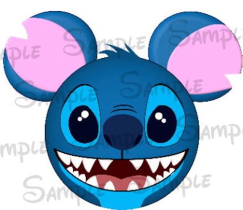 Stitch Inspired Character Mouse Head Digital Printable Image