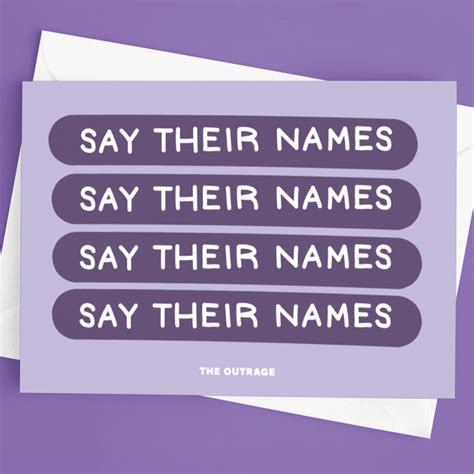 Say Their Names Postcard The Outrage