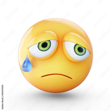 3d Rendering Sad Emoji Isolated On White Background Illustration Stock