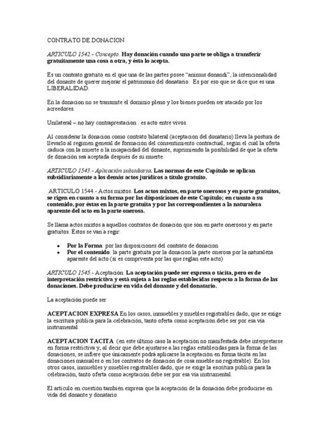 Contratos De Donacion Pdf Donación Ley Común