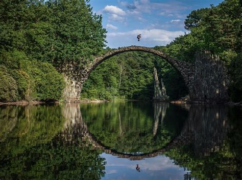 Rakotzbrüke Devils Bridge In Kromlau Germany
