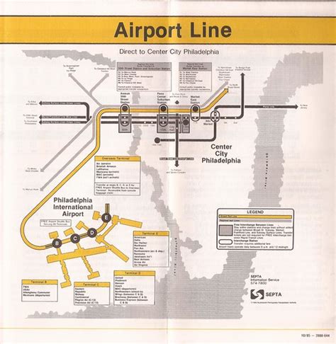 Septa Airport Rail Line Route Map 1985 From The Septa Ai Flickr