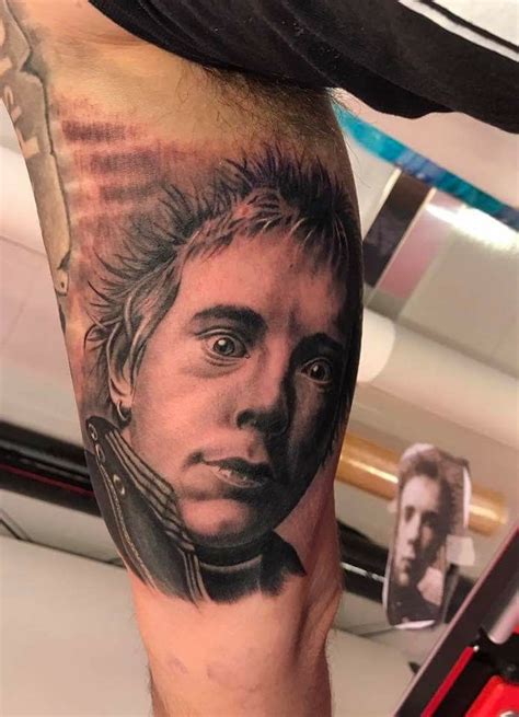 Johnny Rotten Musician Tattoo Portrait Tattoo Johnny Rotten