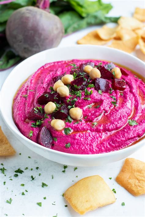 Roasted Beet Hummus Recipe Vegan Evolving Table