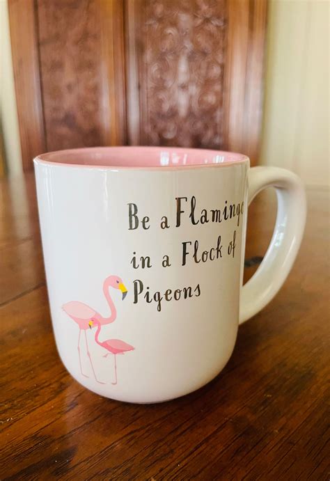Pink Flamingo Coffee Mug Be A Flamingo In A Flock Of Etsy