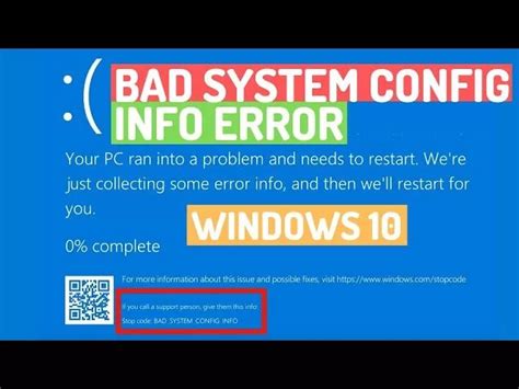 Fix Bad System Config Info Bsod Error In Windows 10