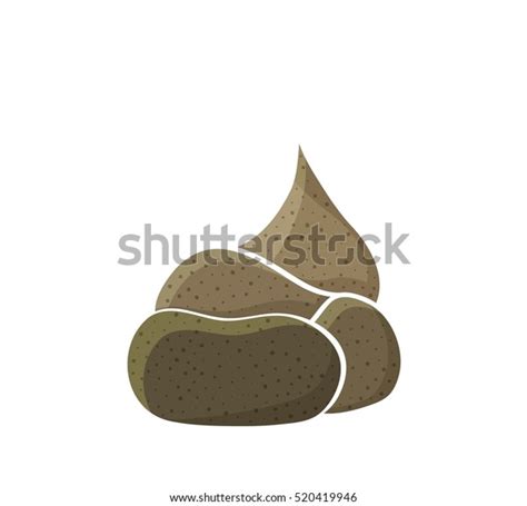 Stinky Pile Colored Poop Cartoon Funny Stock Vector Royalty Free