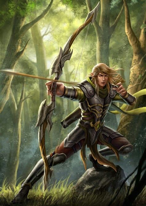 Elven Ranger Vanguard Archery Fantasy Art Men Fantasy Warrior High
