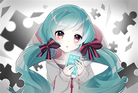 Wallpaper Vocaloid Twintails Ribbons Project Diva Hatsune Miku