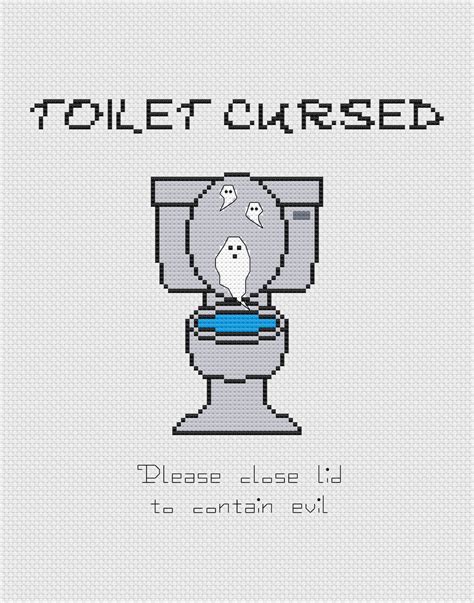 Haunted Spooky Cursed Toilet Please Close Lid Ghosts Funny Etsy