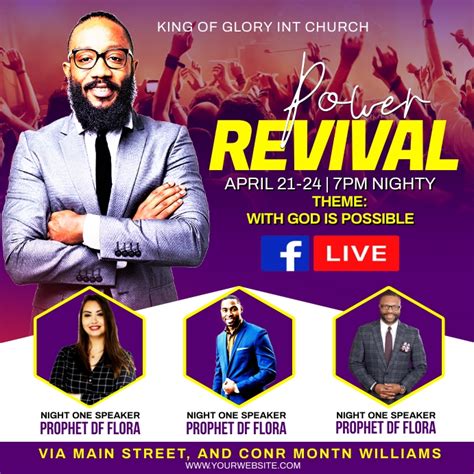 Revival Worship Church Flyer Template Postermywall