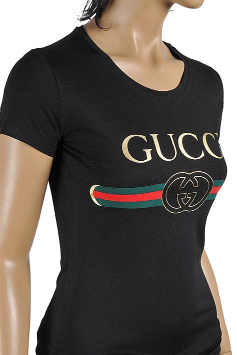 Womens Designer Clothes Gucci Womens Cotton T Shirt With Front Logo Print 268