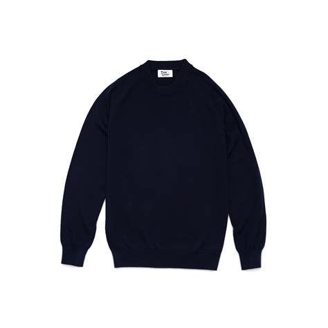 Navy Merino Wool Crew Neck Sweater — Trunk Tailors