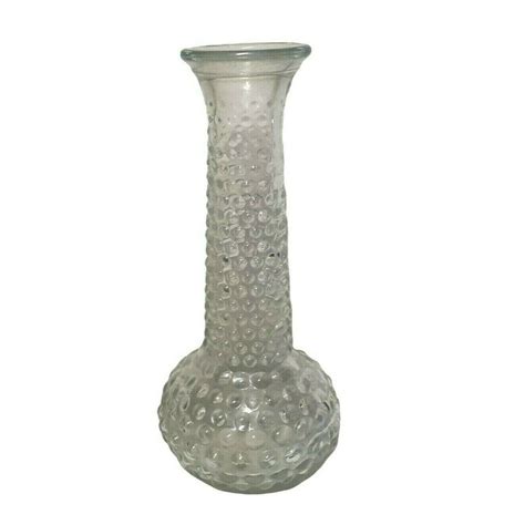 VTG EO Brody Clear Glass Hobnail Bubble Bottom Bud Vase 7 75