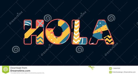 Hola Concept Word Art Illustration Stock Vector Illustration Of Hello