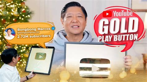 Gold Play Button Bongbong Marcos Youtube