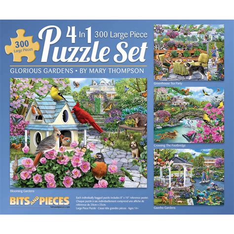 Bits And Pieces 4 In 1 Multi Pack Set Of 300 Piece Jigsaw Puzzle For