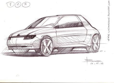 3 4 car sketch tutorial in 3 steps by luciano bove