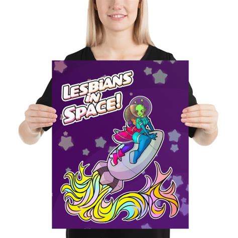 Retro Sci Fi Lesbians In Space Poster Anime Style Lgbt Art T Cactuart