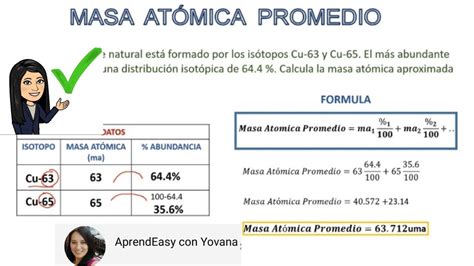 Masa Atómica Promedio FÁcil Youtube