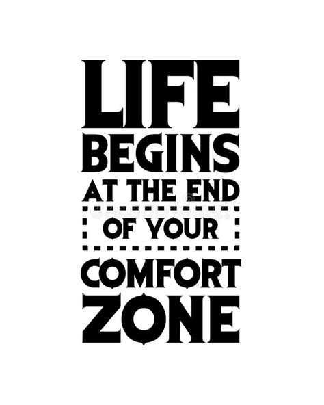 Life Begins At The End Of Your Comfort Zone Hand Drawn Typography Poster Design Stock